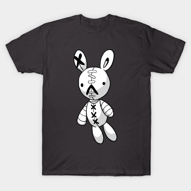 White Bunny Rabbit Doll Stitch Bandage Stitches Meiruko Lucky Charm T-Shirt by XTUnknown